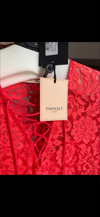 Vestito macrame pizzo rosso pareo copricostume