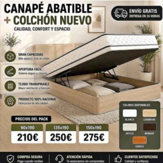 Canapé abatible + Colchón nuevo