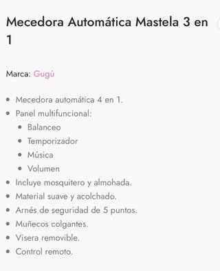 Hamaca Mastela para bebé