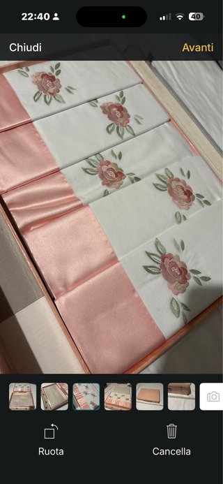 Completo letto matrimoniale rosa e bianco