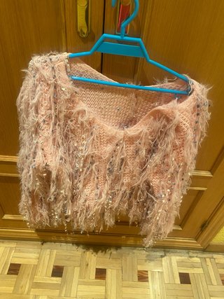Jersey rosa con lentejuelas