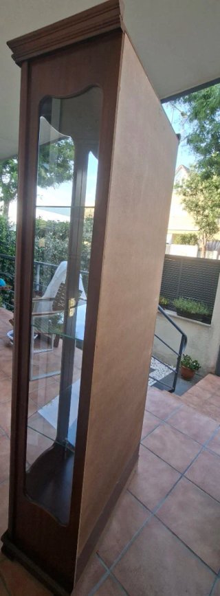 Vitrina antigua de madera y cristal