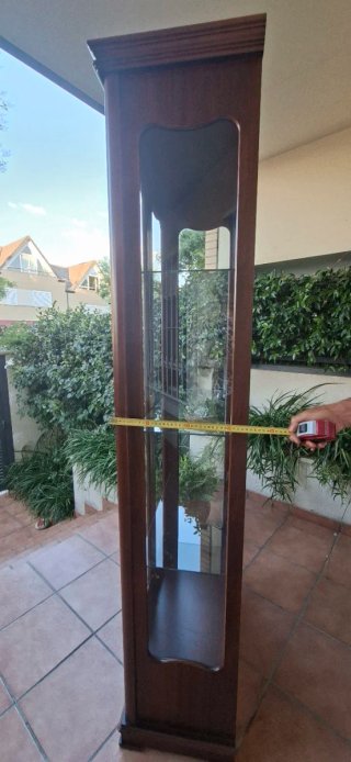 Vitrina antigua de madera y cristal