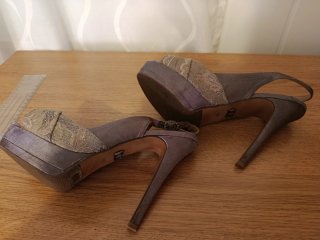 Sandalias Adolfo Dominguez Talla 39 GRIS Y SALMÓN.