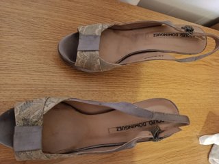 Sandalias Adolfo Dominguez Talla 39 GRIS Y SALMÓN.