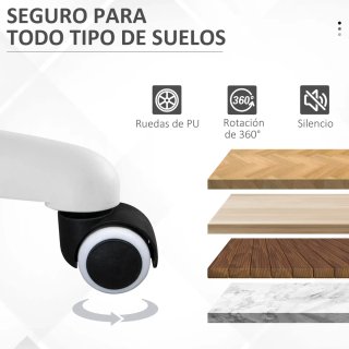 Silla de Oficina Giratoria Rosa y Blanca