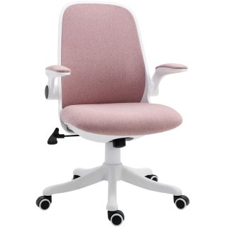 Silla de Oficina Giratoria Rosa y Blanca