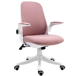 Silla de Oficina Giratoria Rosa y Blanca