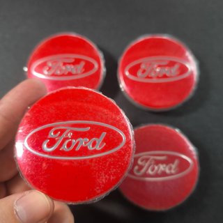 TAPABUJES FORD 54mm ROJO - EMBLEMA LLANTAS FORD