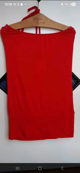 Top donna senza spalline rosso