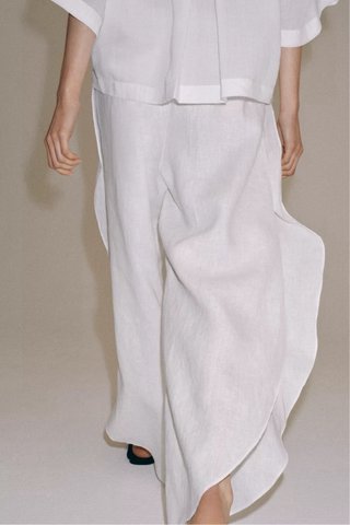 Pantalones de Lino Blancos con Abertura