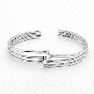 Pulsera Brazalete Plata Rígida Tres Aros
