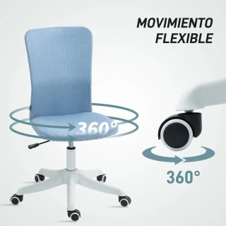 Silla de Oficina Azul con Ruedas