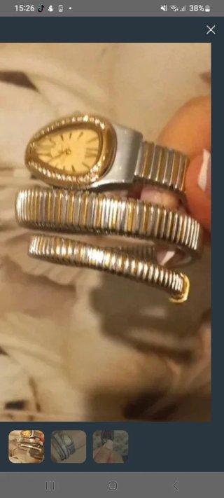 Reloj Pulsera Serpiente Dorado y Plateado