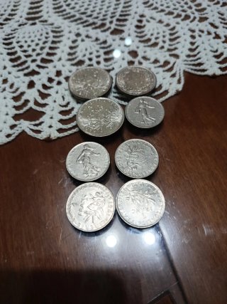 8 Monedas Francesas Antiguas