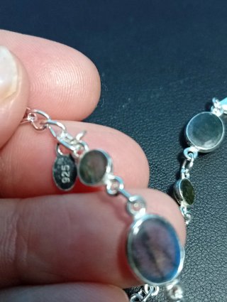 Pulsera Plata Ley con Piedras Labradorita