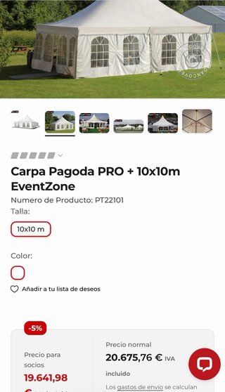 CARPA JAIMA 10x10M EN VENTA