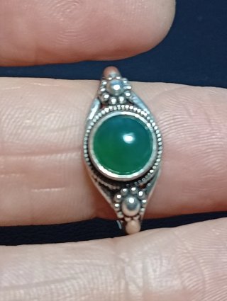 Anillo Plata Ley onix verde