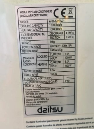 Aire Acondicionado Daitsu Blanco