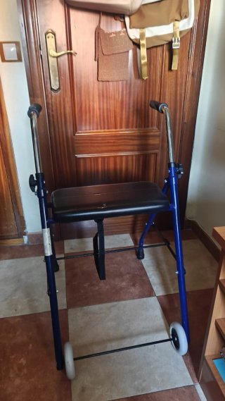 Andador Plegable con Asiento Azul
