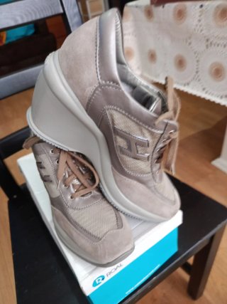 Zapatos Hogan Mujer Talla 39 Beige/Plata