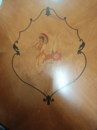 Tavolo intarsiato radica legno