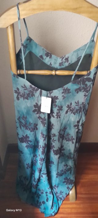 Vestido largo floral azul