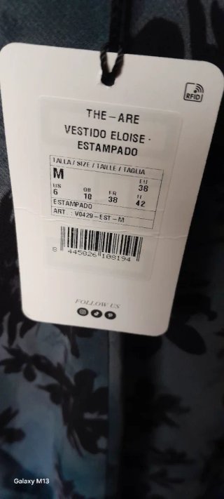 Vestido largo floral azul