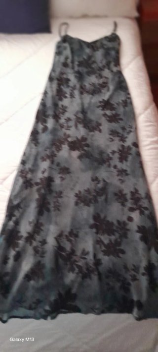 Vestido largo floral azul