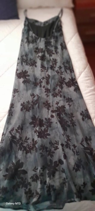 Vestido largo floral azul