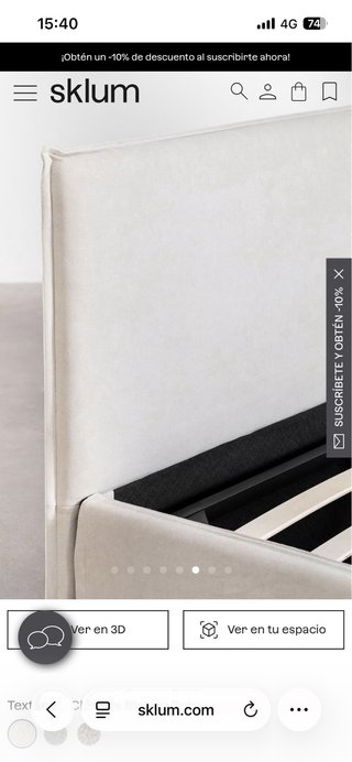 Cama Canapé Abatible Sklum Blanca