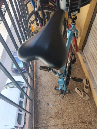 Bici plegable azul con ruedas rojas kid Rider
