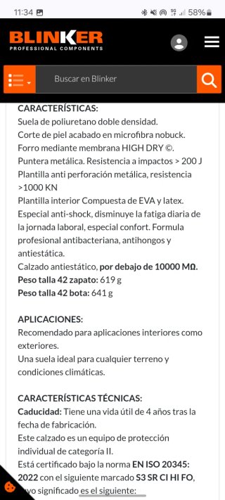 Botas de seguridad Blinker Talla 44