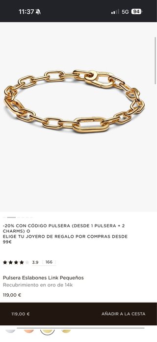 Pulsera pandora Eslabones Link Pequeños