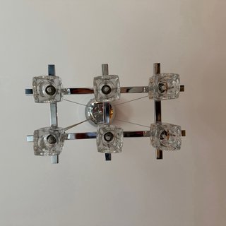 Lámpara colgante de cristal y metal