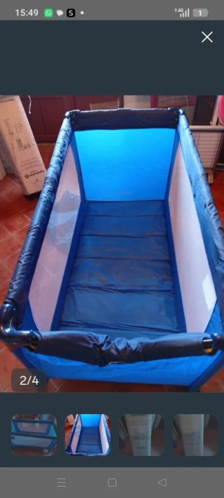 Cuna de viaje azul