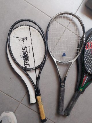 Lote 7 raquetas tenis y fundas