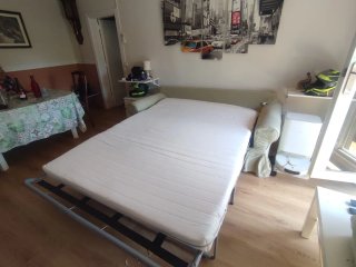 Sofá Cama verde Tela