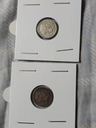 Monedas plata 1 real Isabel II y 40 céntimos