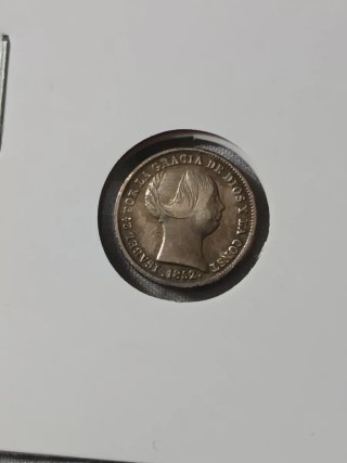 Monedas plata 1 real Isabel II y 40 céntimos