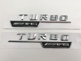 Emblema laterales AMG 4MATIC TURBO plata
