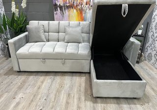 Sofá Cama Chaise Longue Gris Arcón