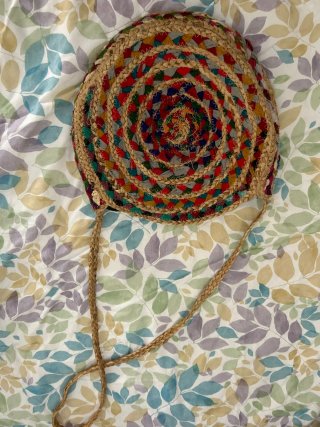 Bolso redondo rafia multicolor
