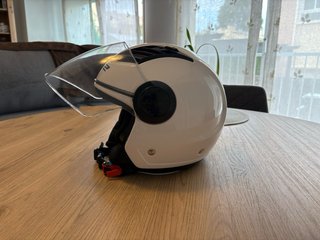 Casco Moto Jet Blanco con Pantalla Transparente