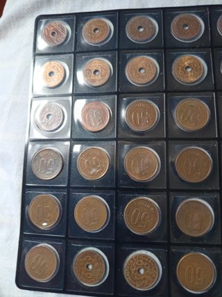 Monedas 25 céntimos 1938 y 50 céntimos 1937