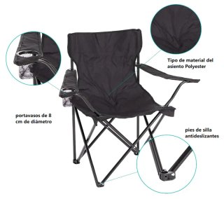 Pack 2 Sillas Camping Plegables Verdes