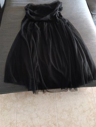 Vestido tul negro palabra de honor