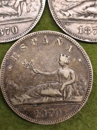 Monedas 5 Pesetas 1870 Plata