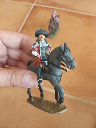 4 Figuras Soldados a Caballo Plomo 90mm