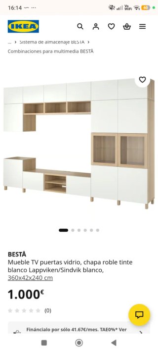 Mueble TV BESTÅ Ikea puertas vidrio